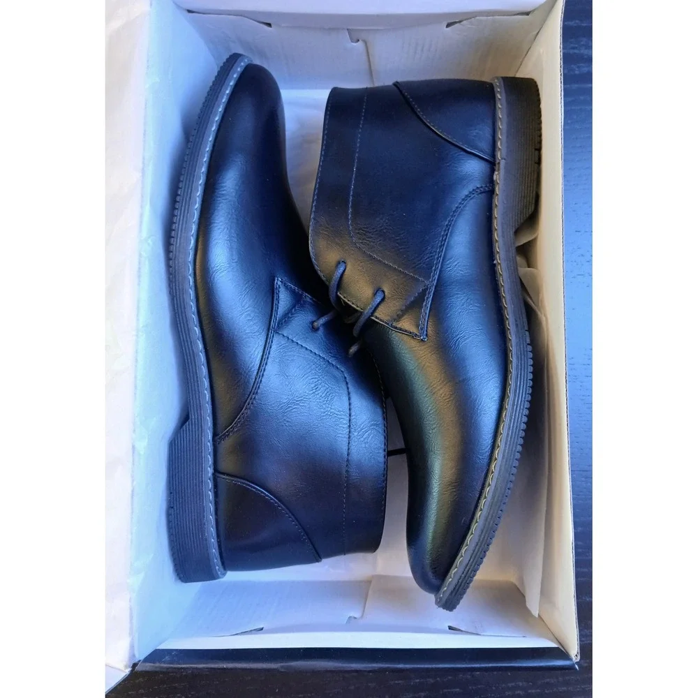 London Fog Blackburn Mens Black Chukka Boots Memory Foam LFM-BLACKBURN 10.5 M